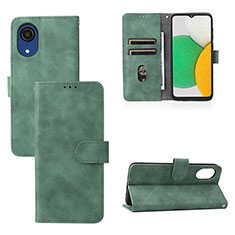 Funda de Cuero Cartera con Soporte Carcasa L08Z para Samsung Galaxy A03 Core Verde