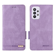 Funda de Cuero Cartera con Soporte Carcasa L08Z para Samsung Galaxy A33 5G Morado