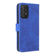 Funda de Cuero Cartera con Soporte Carcasa L08Z para Samsung Galaxy A52 4G Azul