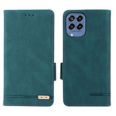 Funda de Cuero Cartera con Soporte Carcasa L08Z para Samsung Galaxy M33 5G Verde