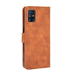 Funda de Cuero Cartera con Soporte Carcasa L08Z para Samsung Galaxy M51 Marron