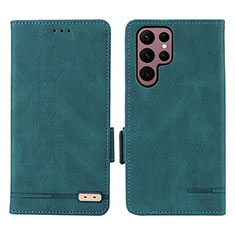 Funda de Cuero Cartera con Soporte Carcasa L08Z para Samsung Galaxy S23 Ultra 5G Verde