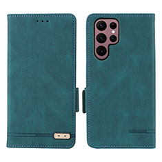 Funda de Cuero Cartera con Soporte Carcasa L08Z para Samsung Galaxy S24 Ultra 5G Verde