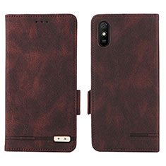 Funda de Cuero Cartera con Soporte Carcasa L08Z para Xiaomi Redmi 9i Marron