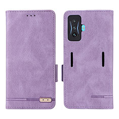 Funda de Cuero Cartera con Soporte Carcasa L08Z para Xiaomi Redmi K50 Gaming 5G Morado