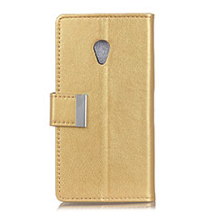 Funda de Cuero Cartera con Soporte Carcasa L09 para Alcatel 1X (2019) Oro