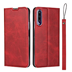 Funda de Cuero Cartera con Soporte Carcasa L09 para Huawei P Smart Pro (2019) Rojo