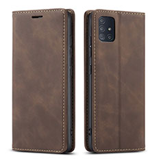 Funda de Cuero Cartera con Soporte Carcasa L09 para Samsung Galaxy A51 5G Marron