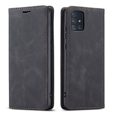 Funda de Cuero Cartera con Soporte Carcasa L09 para Samsung Galaxy A51 5G Negro