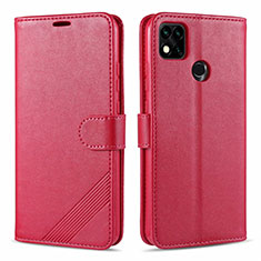 Funda de Cuero Cartera con Soporte Carcasa L09 para Xiaomi POCO C3 Rojo