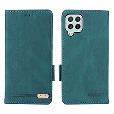 Funda de Cuero Cartera con Soporte Carcasa L09Z para Samsung Galaxy A22 4G Verde