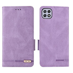 Funda de Cuero Cartera con Soporte Carcasa L09Z para Samsung Galaxy A22 5G Morado