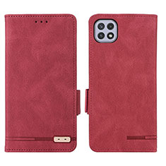 Funda de Cuero Cartera con Soporte Carcasa L09Z para Samsung Galaxy A22 5G Rojo