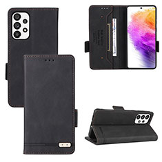 Funda de Cuero Cartera con Soporte Carcasa L09Z para Samsung Galaxy A73 5G Negro