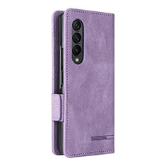 Funda de Cuero Cartera con Soporte Carcasa L09Z para Samsung Galaxy Z Fold4 5G Morado