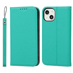 Funda de Cuero Cartera con Soporte Carcasa L10 para Apple iPhone 15 Verde