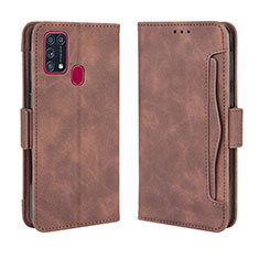 Funda de Cuero Cartera con Soporte Carcasa L10 para Samsung Galaxy M31 Marron