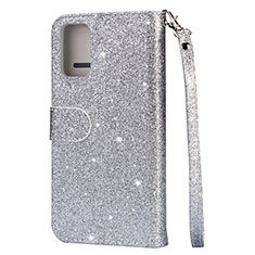 Funda de Cuero Cartera con Soporte Carcasa L10 para Samsung Galaxy S20 Plus Plata