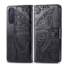 Funda de Cuero Cartera con Soporte Carcasa L10 para Sony Xperia 5 II Negro