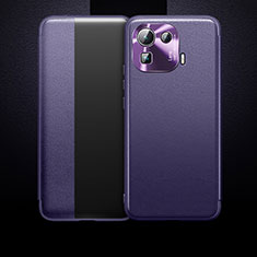 Funda de Cuero Cartera con Soporte Carcasa L10 para Xiaomi Mi 11 Pro 5G Morado