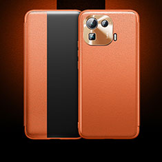 Funda de Cuero Cartera con Soporte Carcasa L10 para Xiaomi Mi 11 Pro 5G Naranja
