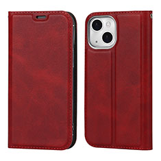 Funda de Cuero Cartera con Soporte Carcasa L11 para Apple iPhone 13 Mini Rojo