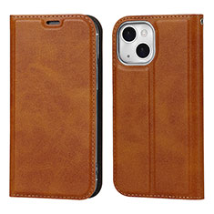 Funda de Cuero Cartera con Soporte Carcasa L11 para Apple iPhone 14 Marron