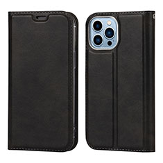 Funda de Cuero Cartera con Soporte Carcasa L11 para Apple iPhone 14 Pro Max Negro