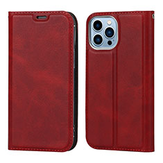 Funda de Cuero Cartera con Soporte Carcasa L11 para Apple iPhone 14 Pro Max Rojo