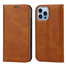 Funda de Cuero Cartera con Soporte Carcasa L11 para Apple iPhone 16 Pro Max Marron