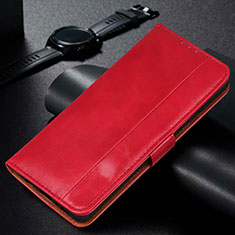 Funda de Cuero Cartera con Soporte Carcasa L11 para Huawei Y7p Rojo