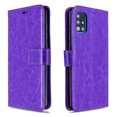 Funda de Cuero Cartera con Soporte Carcasa L11 para Samsung Galaxy A51 5G Morado