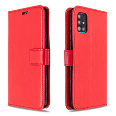 Funda de Cuero Cartera con Soporte Carcasa L11 para Samsung Galaxy A51 5G Rojo