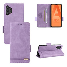 Funda de Cuero Cartera con Soporte Carcasa L11Z para Samsung Galaxy A32 4G Morado