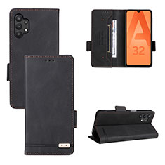 Funda de Cuero Cartera con Soporte Carcasa L11Z para Samsung Galaxy A32 4G Negro