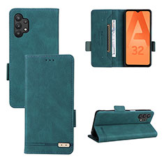 Funda de Cuero Cartera con Soporte Carcasa L11Z para Samsung Galaxy A32 4G Verde