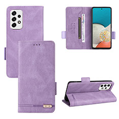 Funda de Cuero Cartera con Soporte Carcasa L11Z para Samsung Galaxy A53 5G Morado