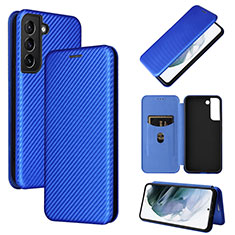 Funda de Cuero Cartera con Soporte Carcasa L11Z para Samsung Galaxy S21 Plus 5G Azul