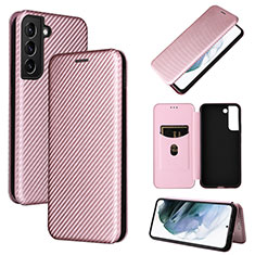 Funda de Cuero Cartera con Soporte Carcasa L11Z para Samsung Galaxy S22 Plus 5G Oro Rosa