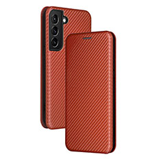 Funda de Cuero Cartera con Soporte Carcasa L11Z para Samsung Galaxy S24 Plus 5G Marron