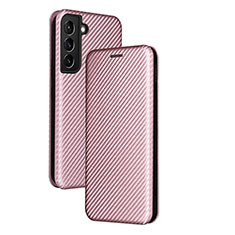 Funda de Cuero Cartera con Soporte Carcasa L11Z para Samsung Galaxy S24 Plus 5G Oro Rosa