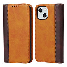 Funda de Cuero Cartera con Soporte Carcasa L12 para Apple iPhone 15 Marron