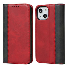 Funda de Cuero Cartera con Soporte Carcasa L12 para Apple iPhone 15 Rojo