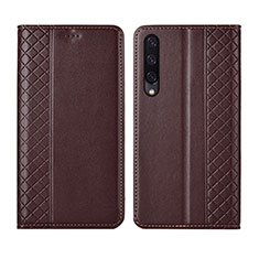 Funda de Cuero Cartera con Soporte Carcasa L12 para Huawei P Smart Pro (2019) Marron