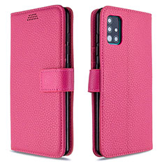 Funda de Cuero Cartera con Soporte Carcasa L12 para Samsung Galaxy A51 5G Rosa Roja