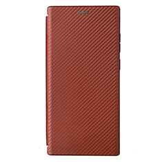 Funda de Cuero Cartera con Soporte Carcasa L12Z para Samsung Galaxy S23 Ultra 5G Marron