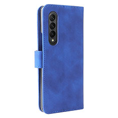 Funda de Cuero Cartera con Soporte Carcasa L12Z para Samsung Galaxy Z Fold3 5G Azul