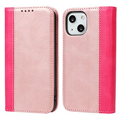 Funda de Cuero Cartera con Soporte Carcasa L13 para Apple iPhone 14 Oro Rosa