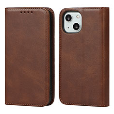 Funda de Cuero Cartera con Soporte Carcasa L14 para Apple iPhone 13 Marron