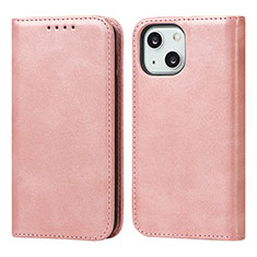 Funda de Cuero Cartera con Soporte Carcasa L14 para Apple iPhone 13 Mini Oro Rosa